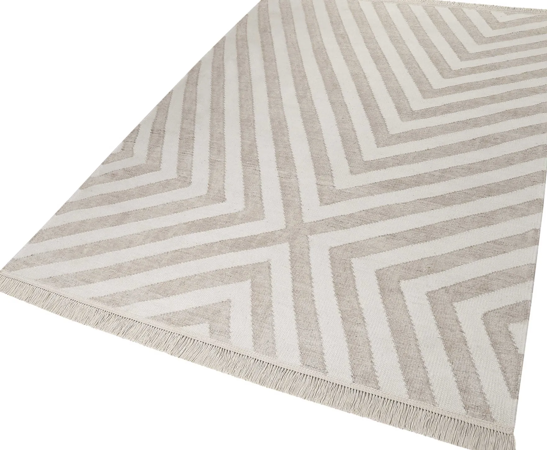 Kelim Teppich Beige aus Naturfasern "Edgy Corners" WECONhome