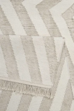 Kelim Teppich Beige aus Naturfasern