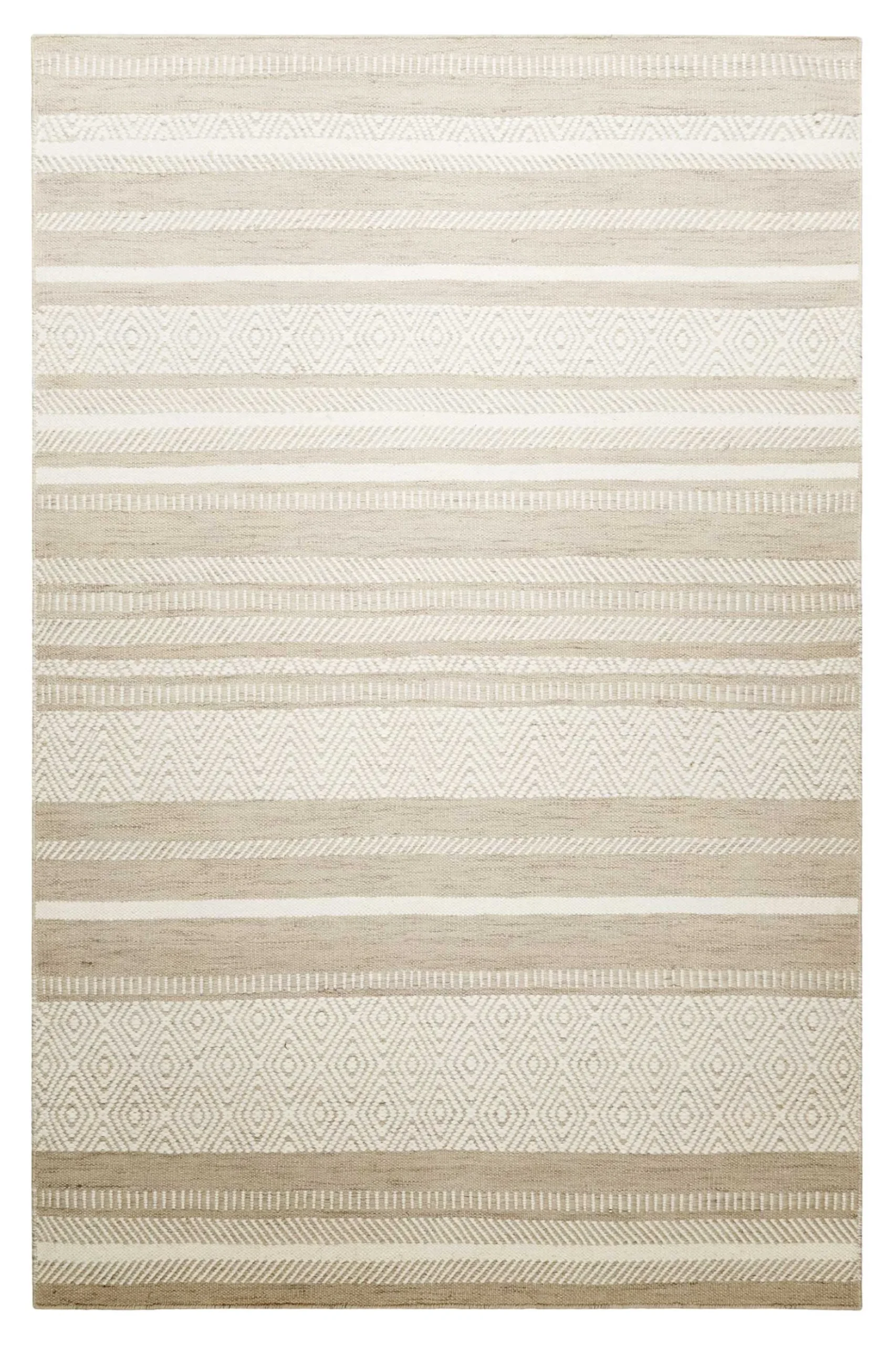 Kelim Teppich Beige Braun aus Wolle "Dijon" Green Looop