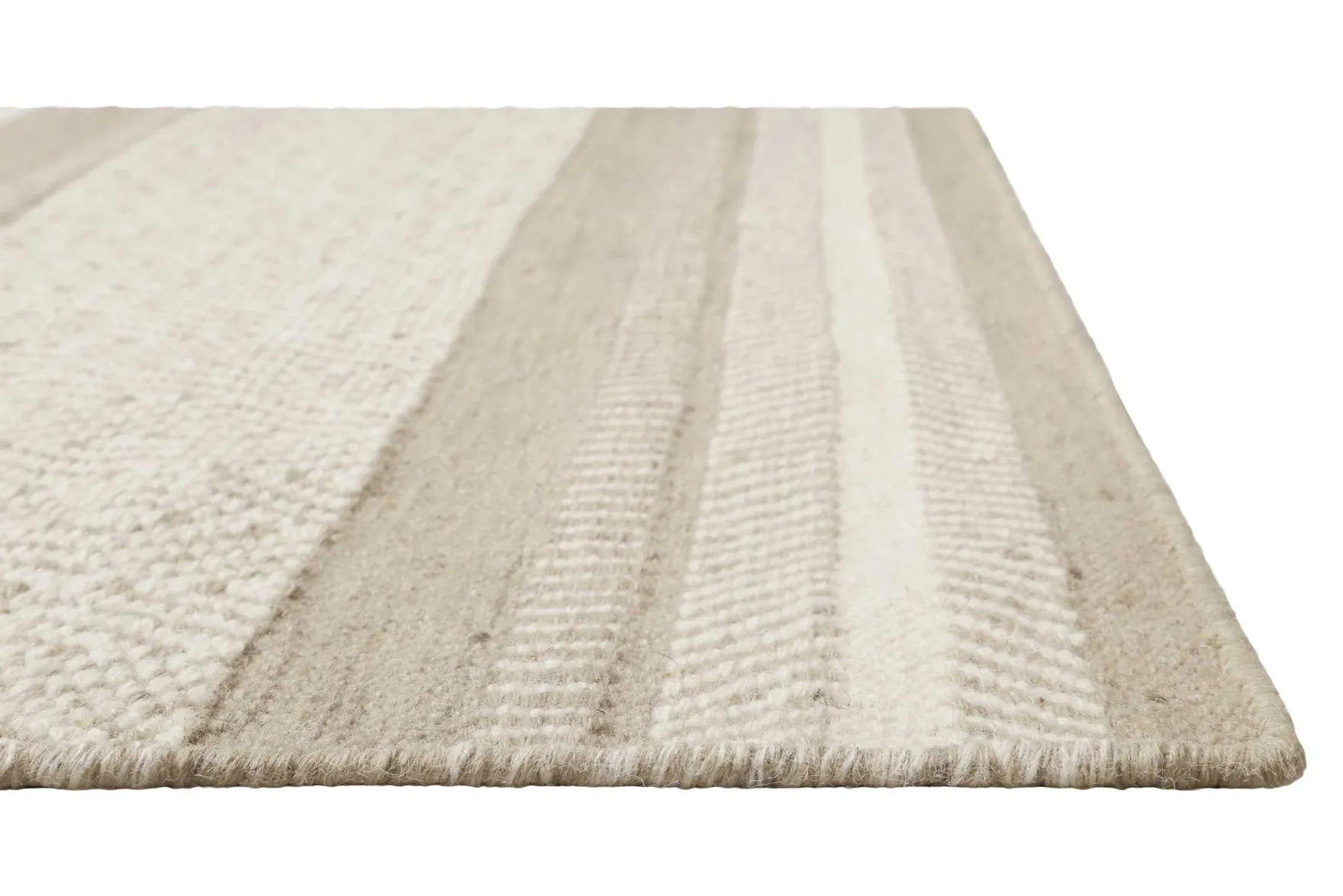 Kelim Teppich Beige Braun aus Wolle "Dijon" Green Looop