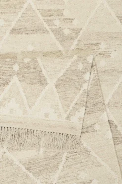 Kelim Teppich Beige Braun meliert aus Wolle "Vermont" Green Looop