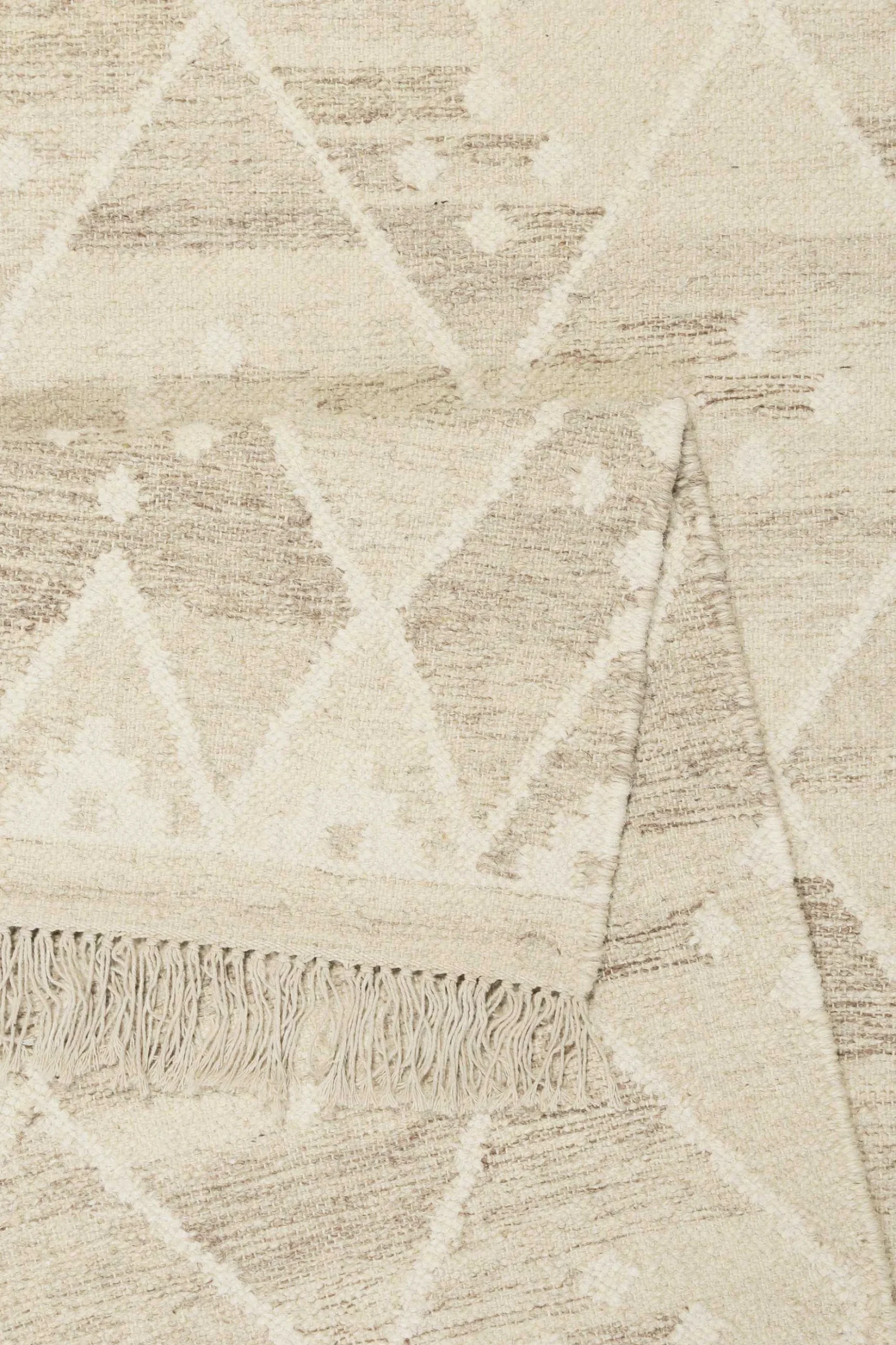 Kelim Teppich Beige Braun meliert aus Wolle "Vermont" Green Looop
