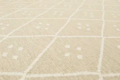 Kelim Teppich Beige Creme meliert aus Wolle