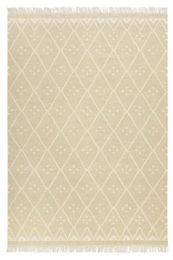 Kelim Teppich Beige Creme meliert aus Wolle