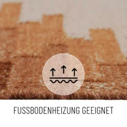 Kelim Teppich Beige Terracotta aus Wolle