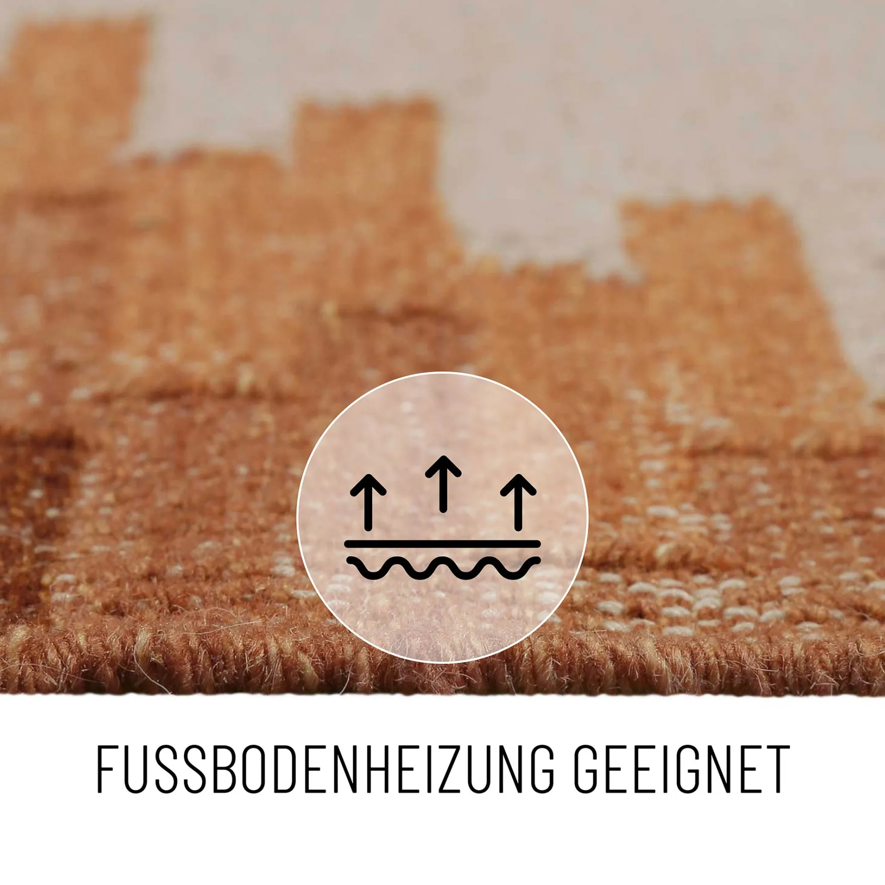 Kelim Teppich Beige Terracotta aus Wolle "Belle" Green Looop