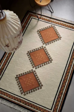 Kelim Teppich Beige Terrakotta