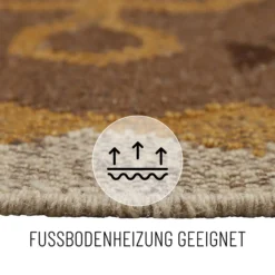 Kelim Teppich Braun aus Wolle 