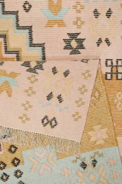 Kelim Teppich Bunt meliert aus Wolle "Mayenne" Green Looop