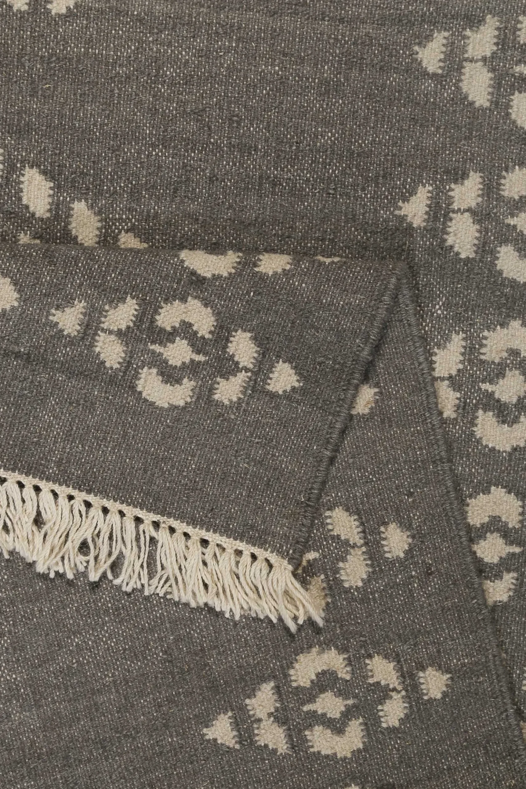 Kelim Teppich Dunkelgrau aus Wolle "Belmont" Green Looop