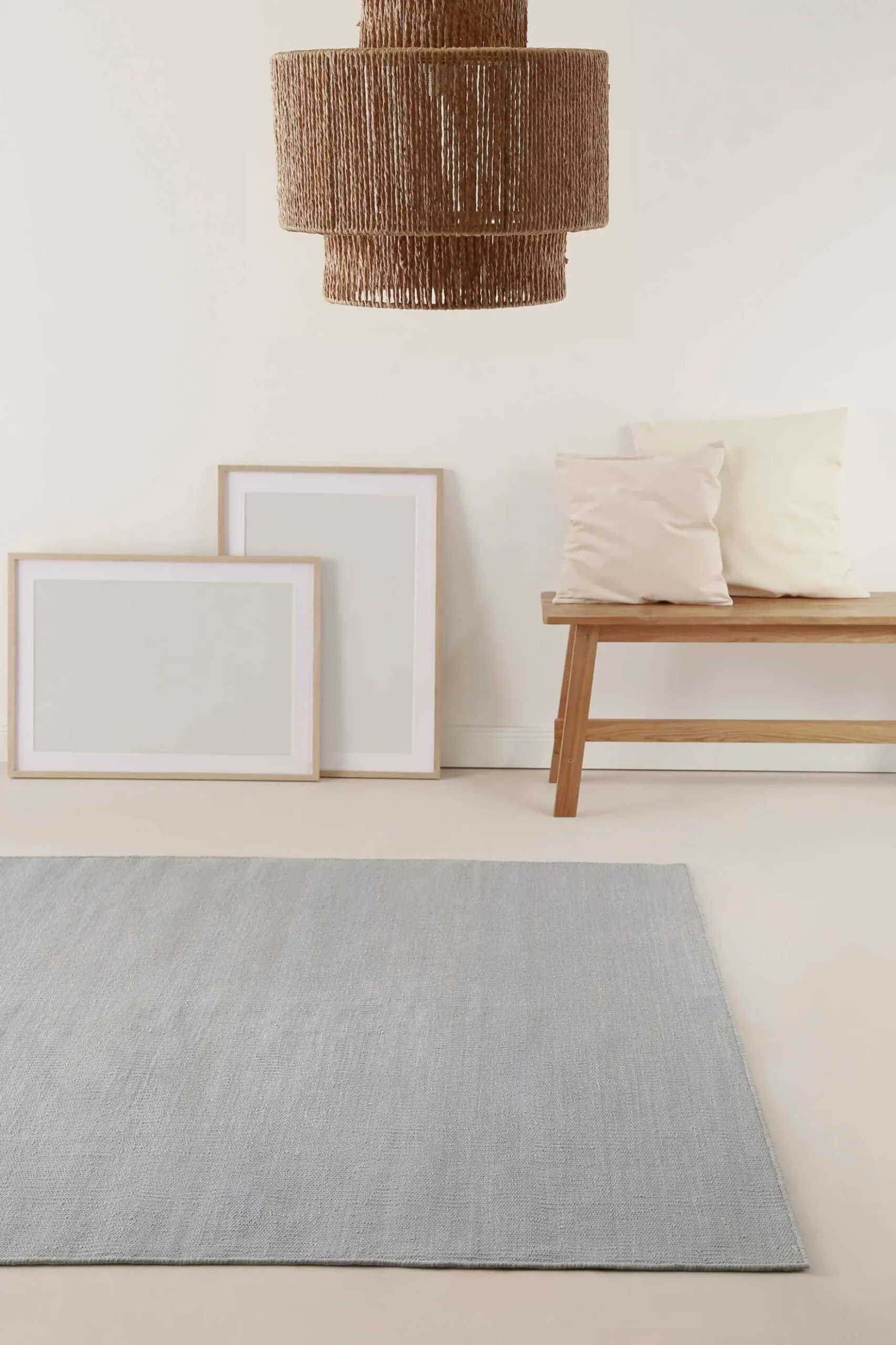 Kelim Teppich Grau aus Baumwolle "Nizza" Green Looop