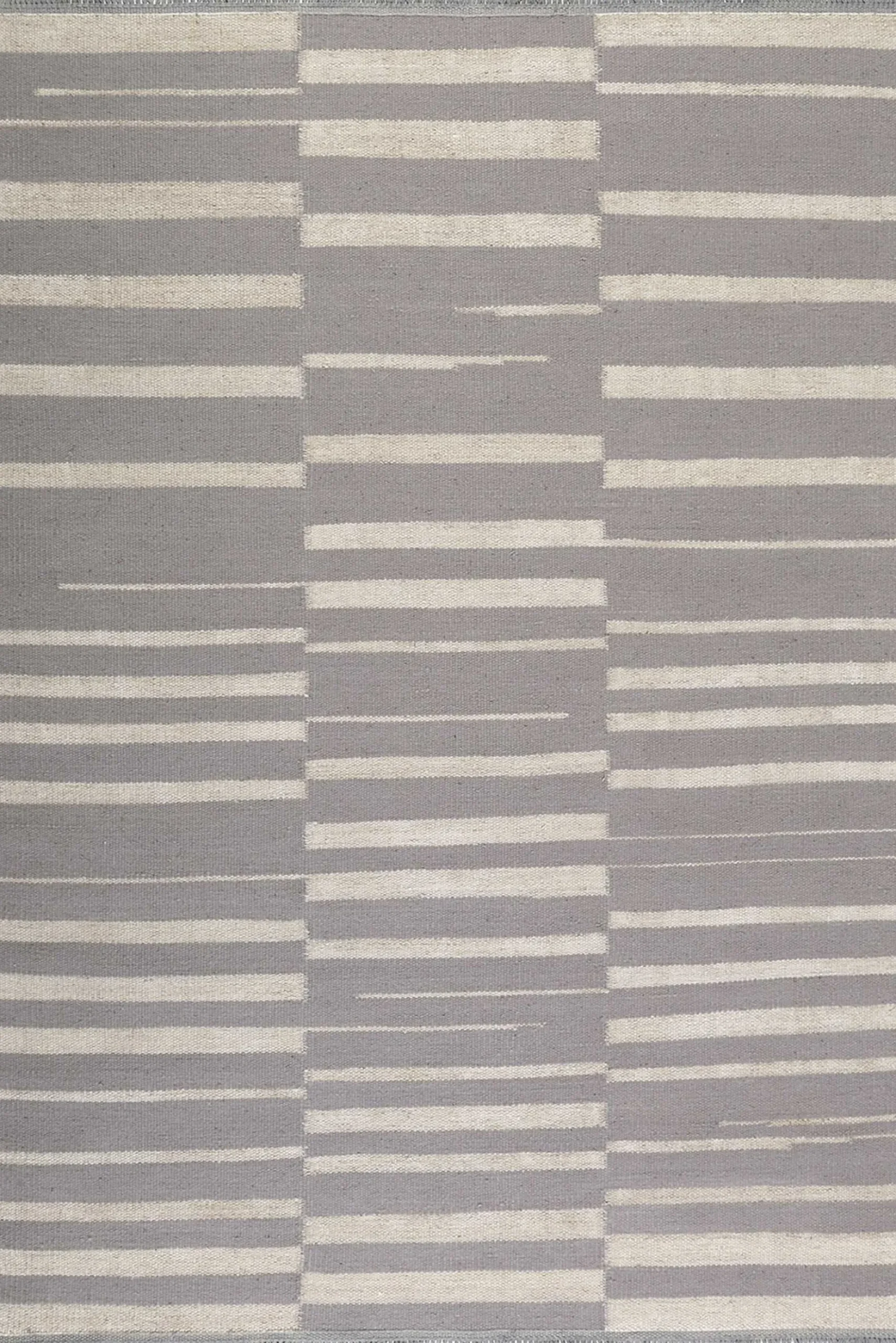 Kelim Teppich Grau Beige aus Naturfasern "Skid Marks" WECONhome