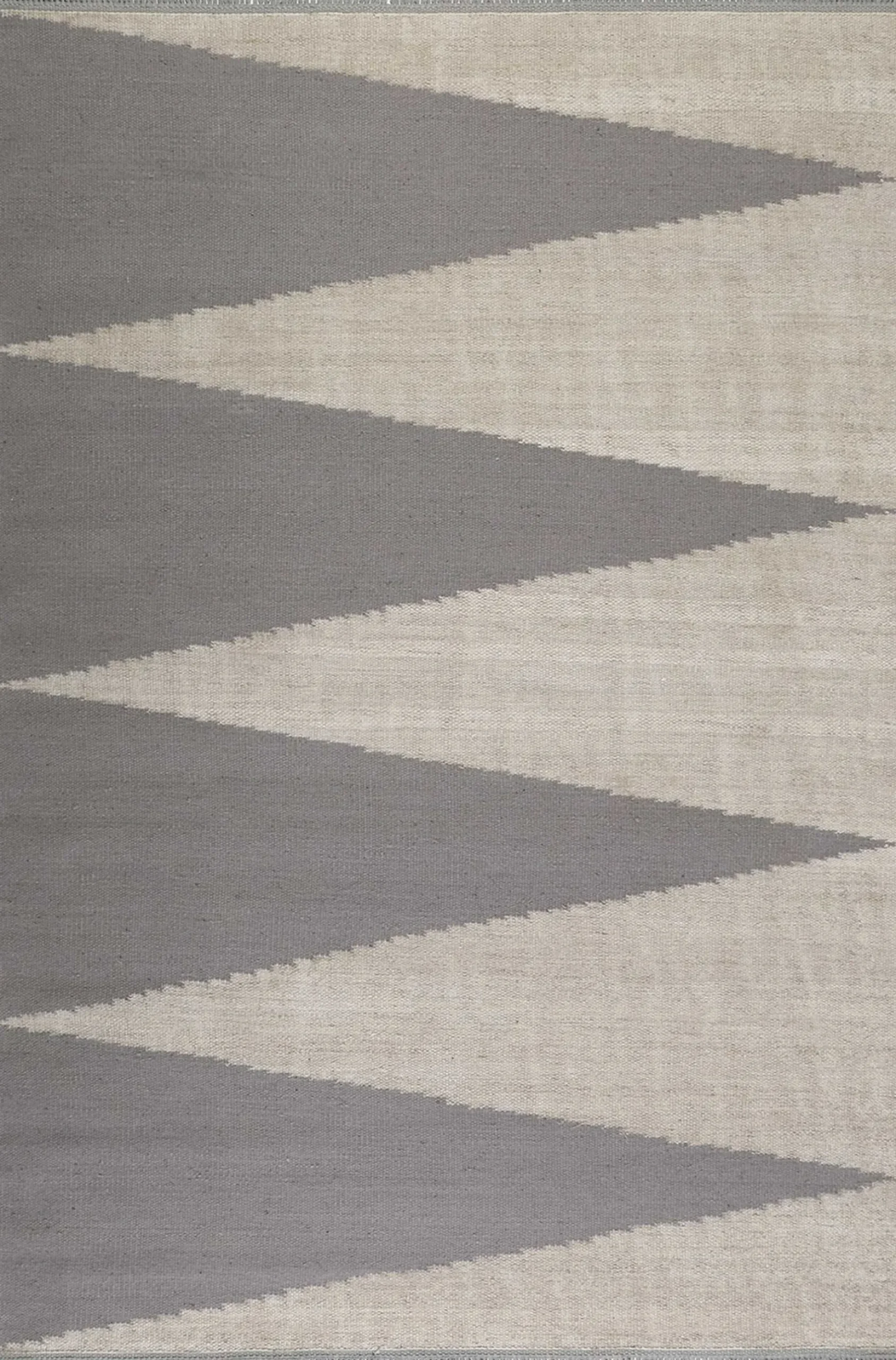 Kelim Teppich Grau Beige aus Naturfasern "Smart Triangle" WECONhome
