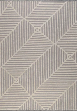Kelim Teppich Grau Blau aus Naturfasern