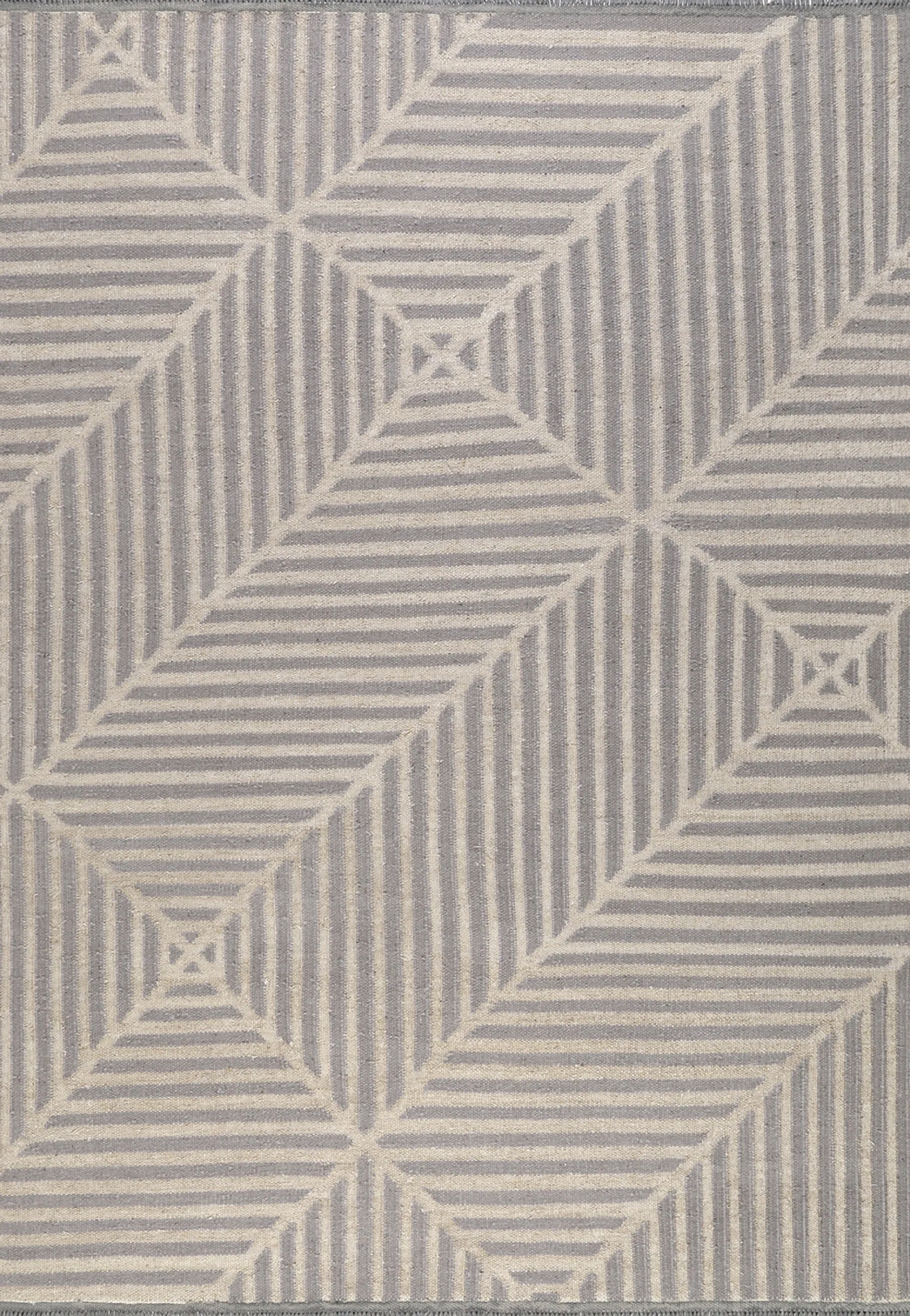 Kelim Teppich Grau Blau aus Naturfasern "Irregular Fields" WECONhome