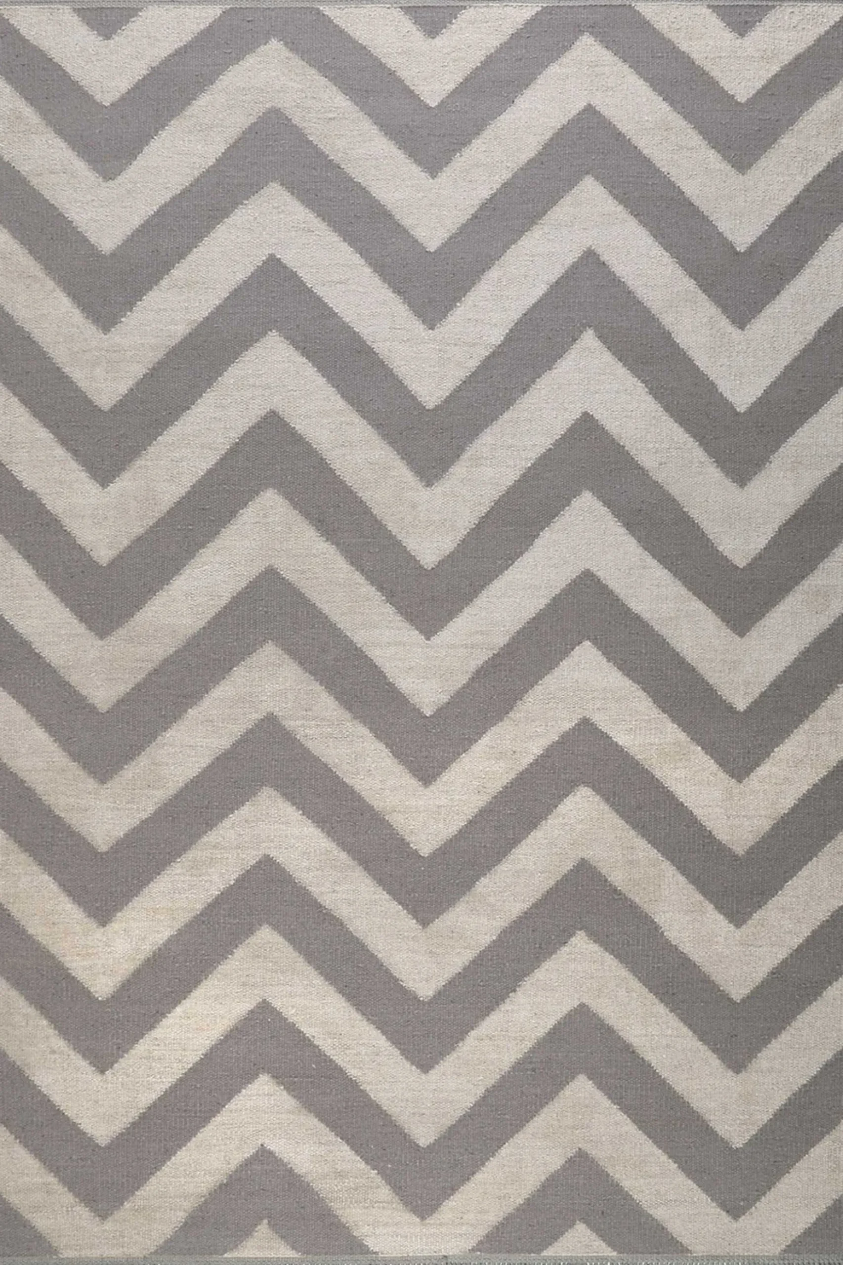 Kelim Teppich Grau Blau aus Naturfasern "Zig-Zag" WECONhome