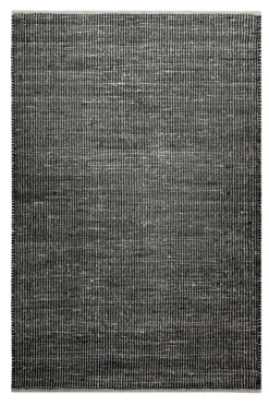 Kelim Teppich Grau Schwarz aus Jute & Wolle
