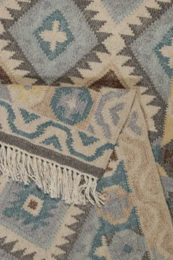 Kelim Teppich Hellblau aus Wolle "Migny" Green Looop