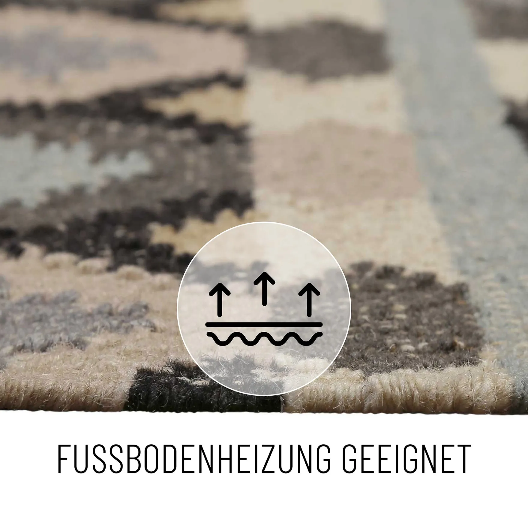 Kelim Teppich Hellgrau aus Wolle "Balou" Green Looop