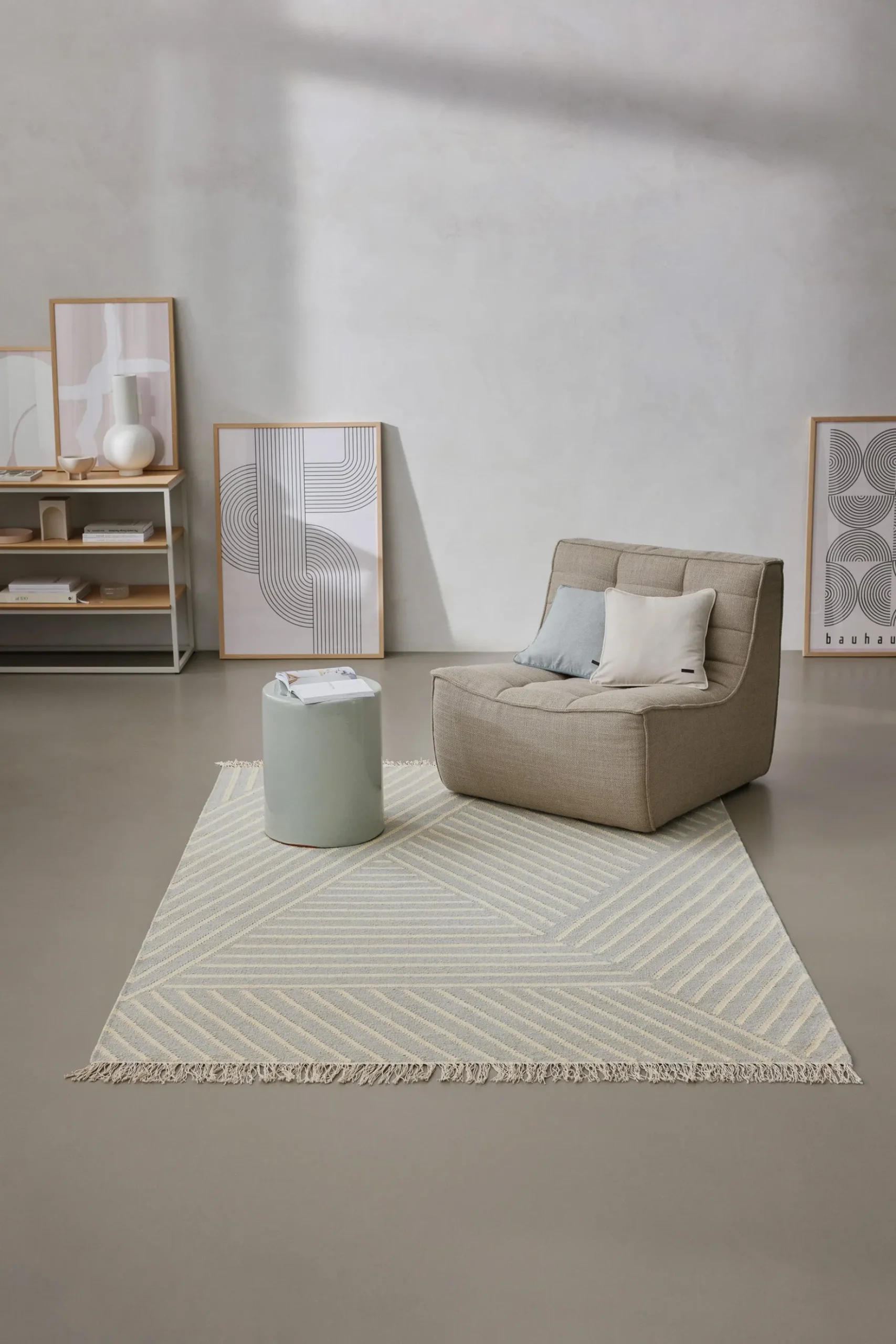 Kelim Teppich Pastell Grau "Modern Pop" WECONhome