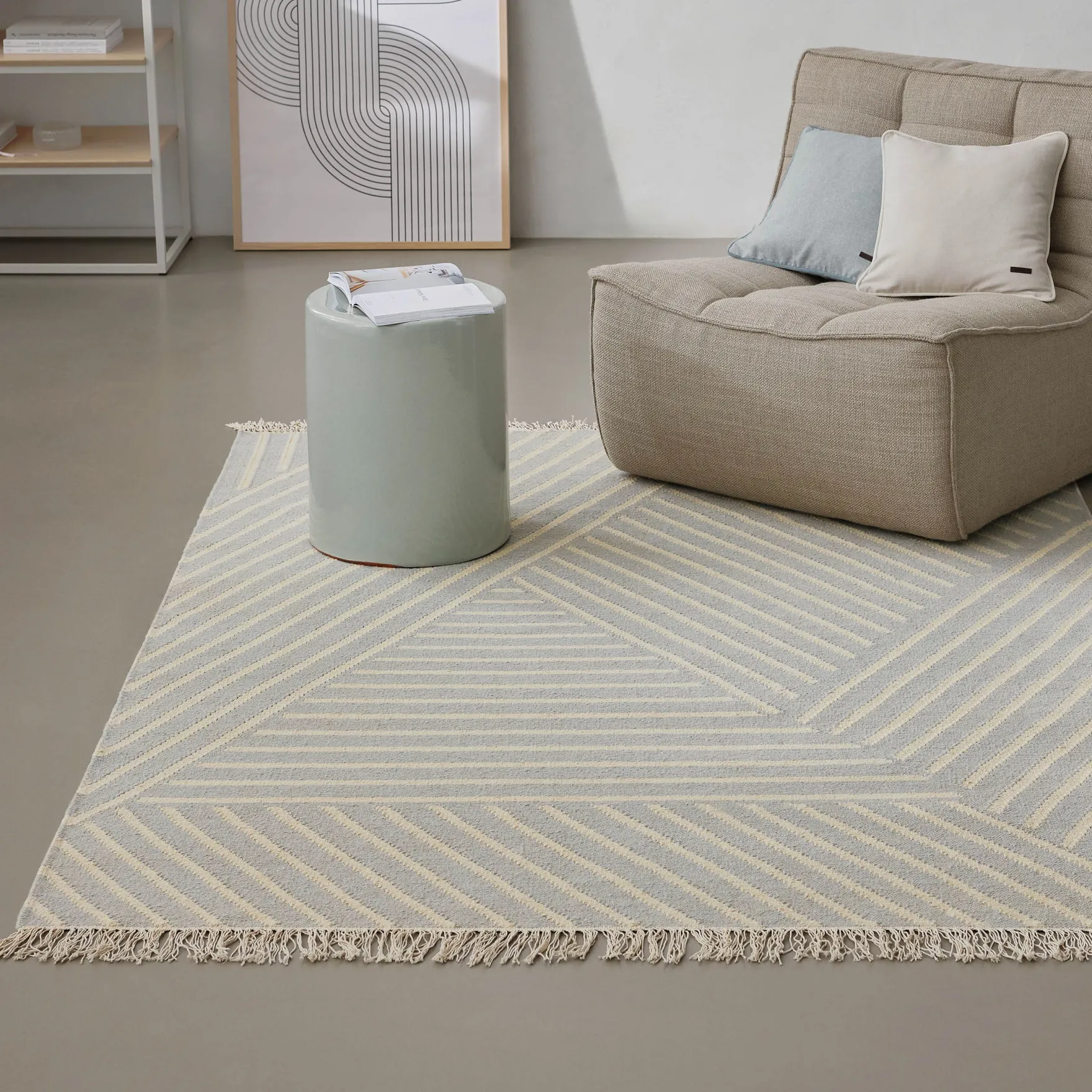 Kelim Teppich Pastell Grau "Modern Pop" WECONhome