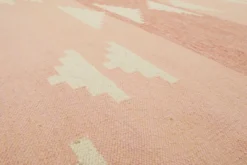 Kelim Teppich Rosa meliert aus Wolle "Soleil" Green Looop