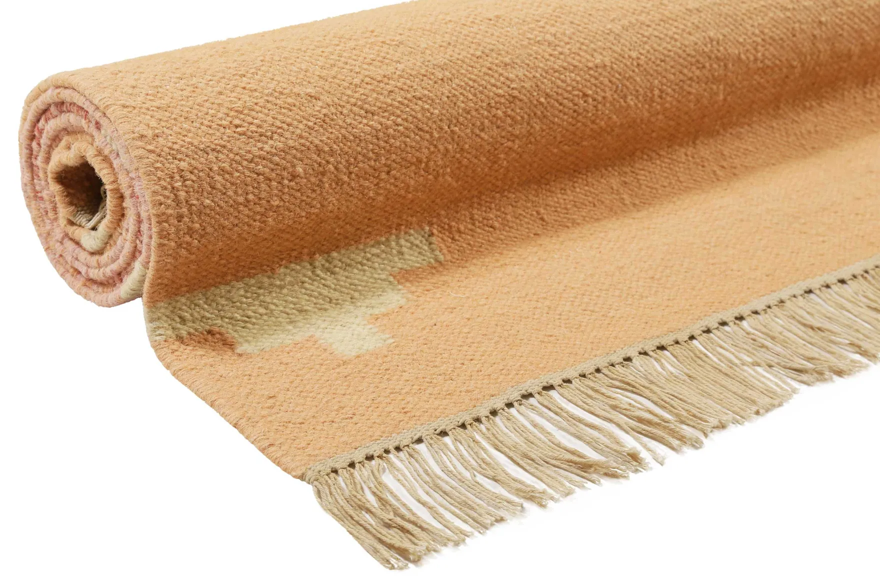 Kelim Teppich Rosa meliert aus Wolle "Soleil" Green Looop