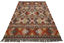 Kelim Teppich Rostbraun aus Wolle "Balou" Green Looop