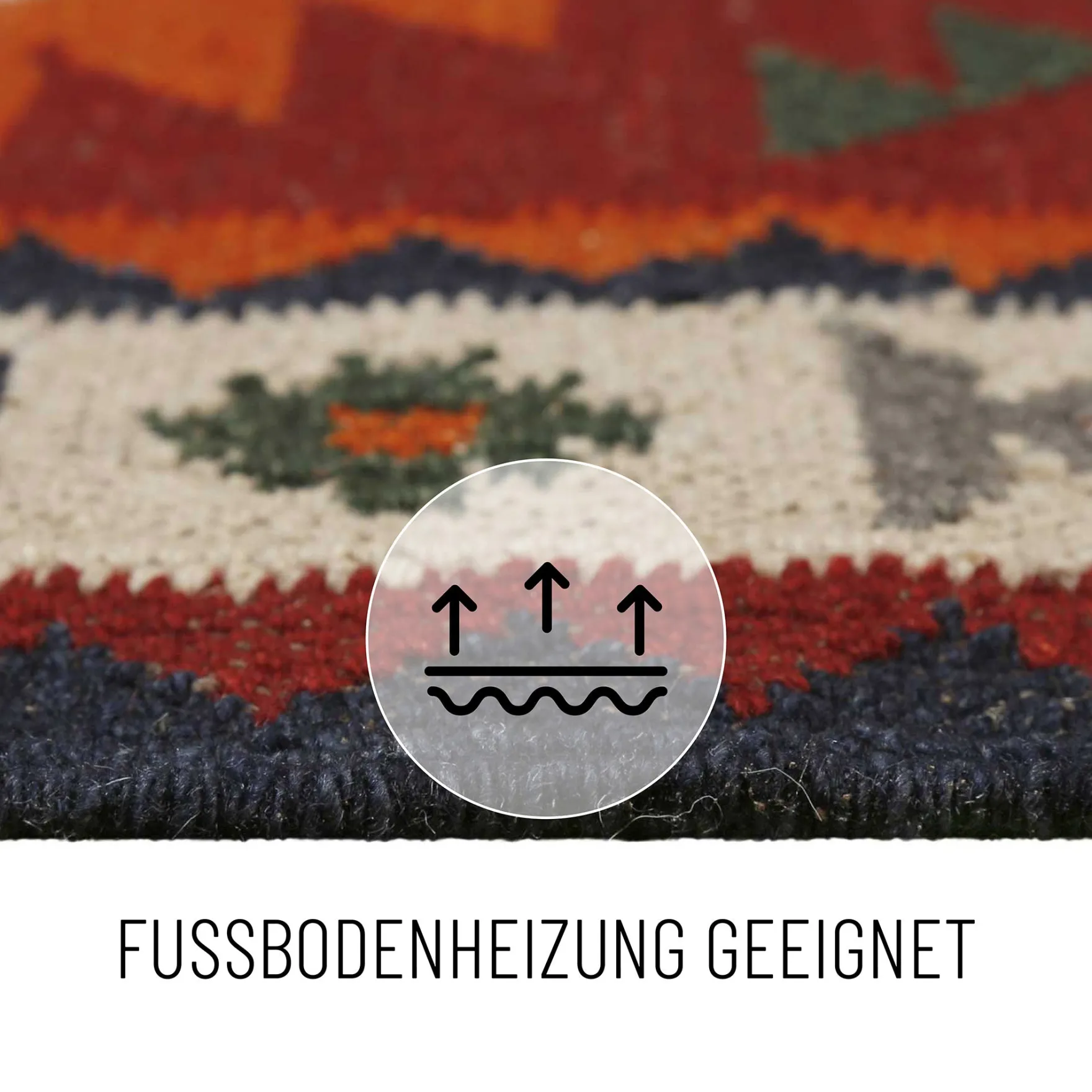 Kelim Teppich Rot aus Wolle "Blancard" Green Looop