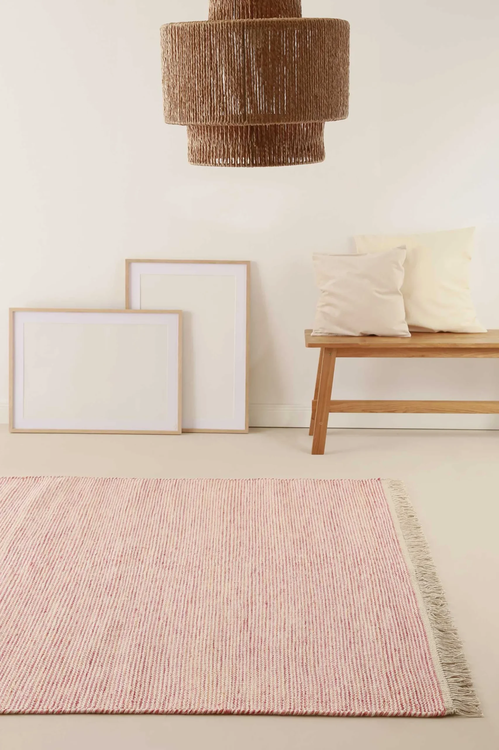 Kelim Teppich Rot Beige meliert aus Wolle "Amélie" Green Looop