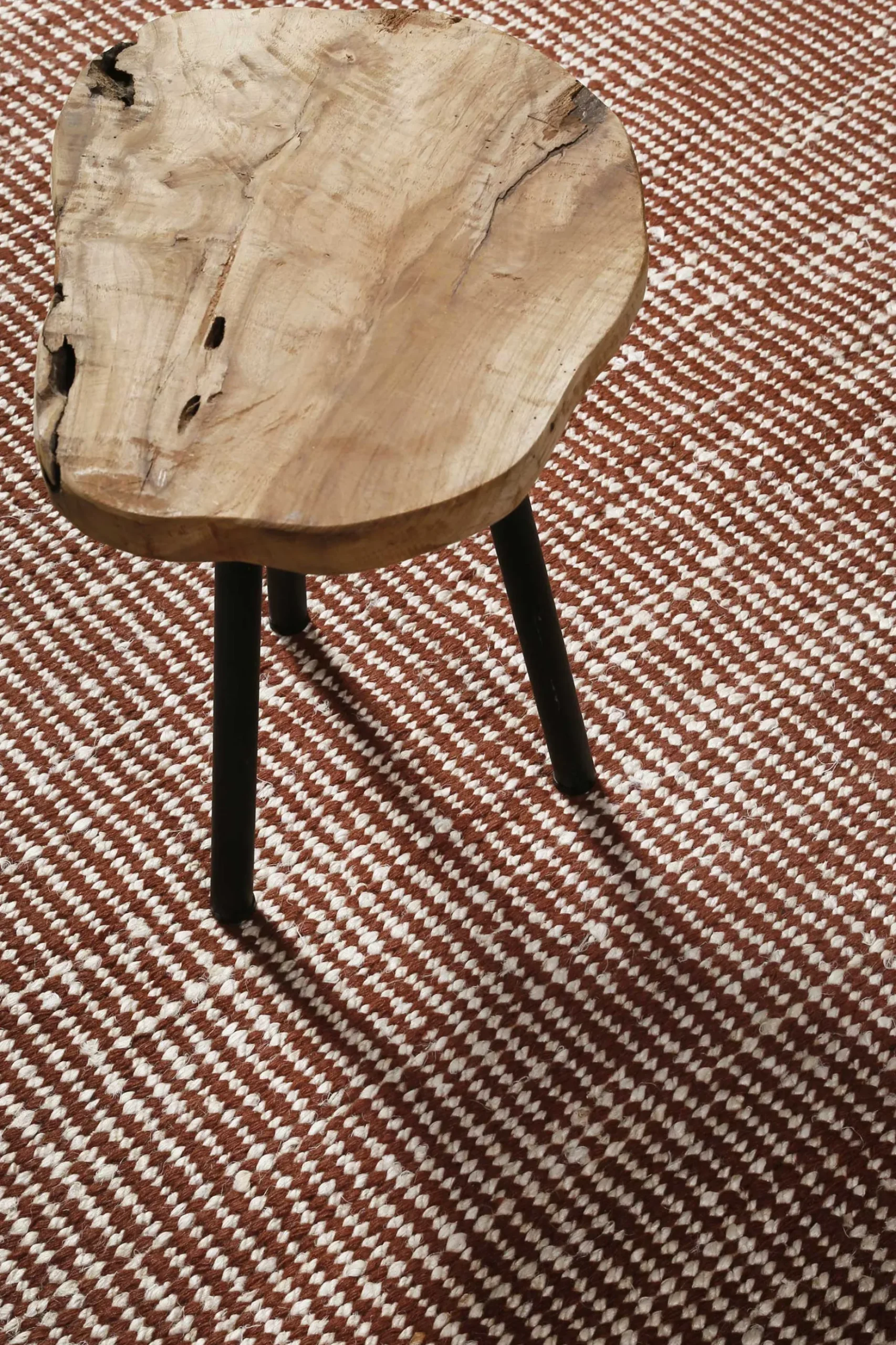 Kelim Teppich Rotbraun Beige aus Jute & Wolle "Toulouse" Green Looop