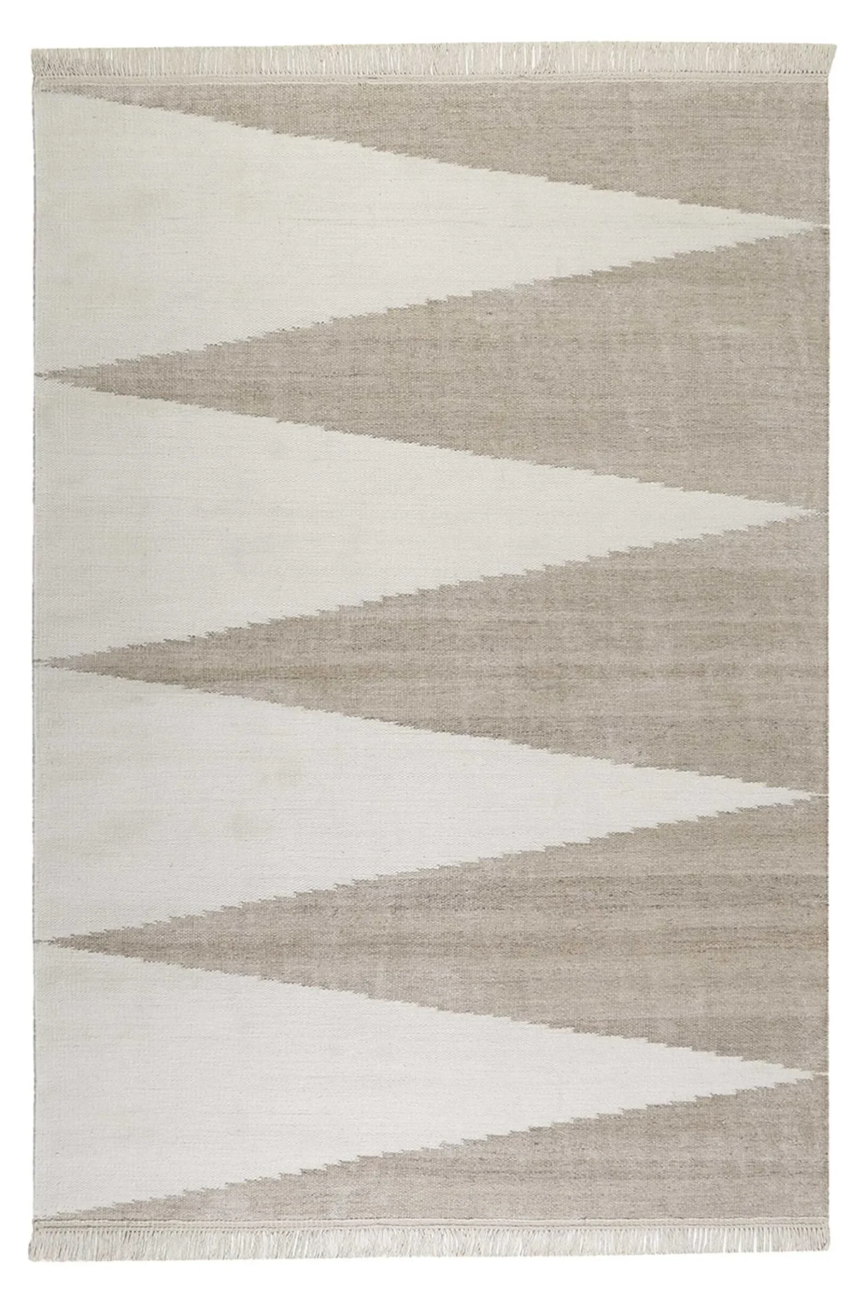 Kelim Teppich Sand Beige aus Naturfasern "Smart Triangle" WECONhome