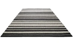 Kelim Teppich Schwarz Beige aus Wolle "Dijon" Green Looop