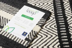 Kelim Teppich Schwarz Beige aus Wolle "Dijon" Green Looop