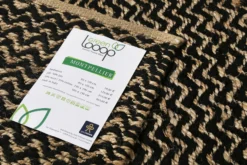 Kelim Teppich Schwarz Beige aus Naturfasern "Montpellier" Green Looop