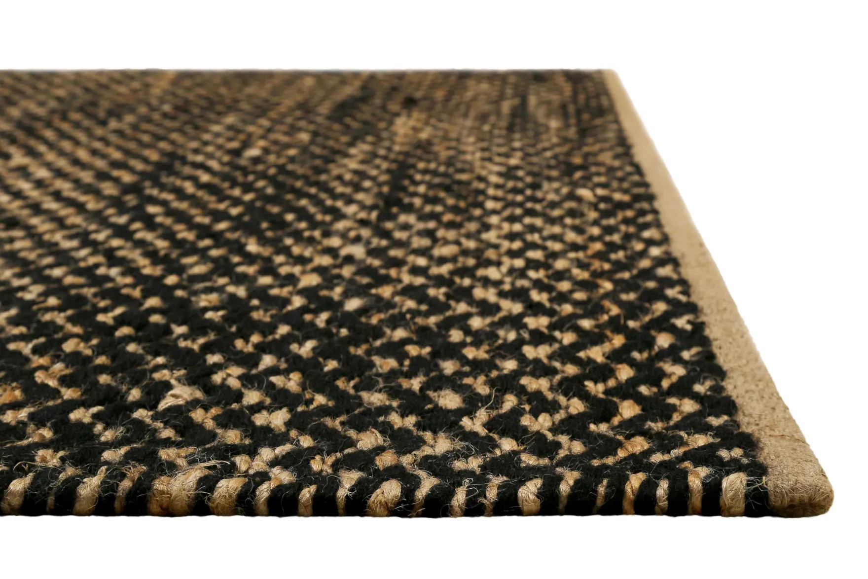 Kelim Teppich Schwarz Beige aus Naturfasern "Montpellier" Green Looop