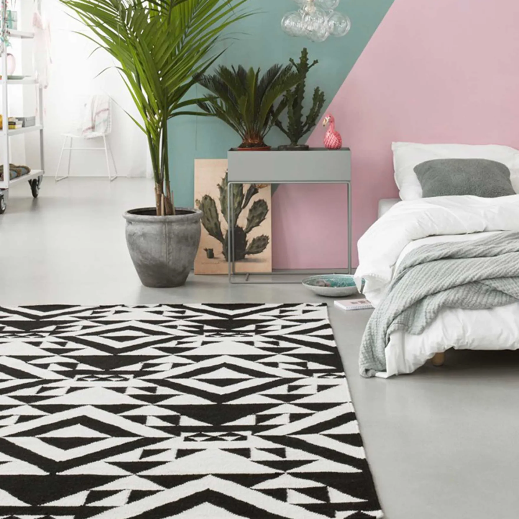 Kelim Teppich Schwarz Creme Weiß aus Wolle "Black Mellow" Accessorize