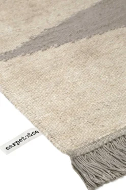 Kelim Teppich Taupe Beige aus Naturfasern 