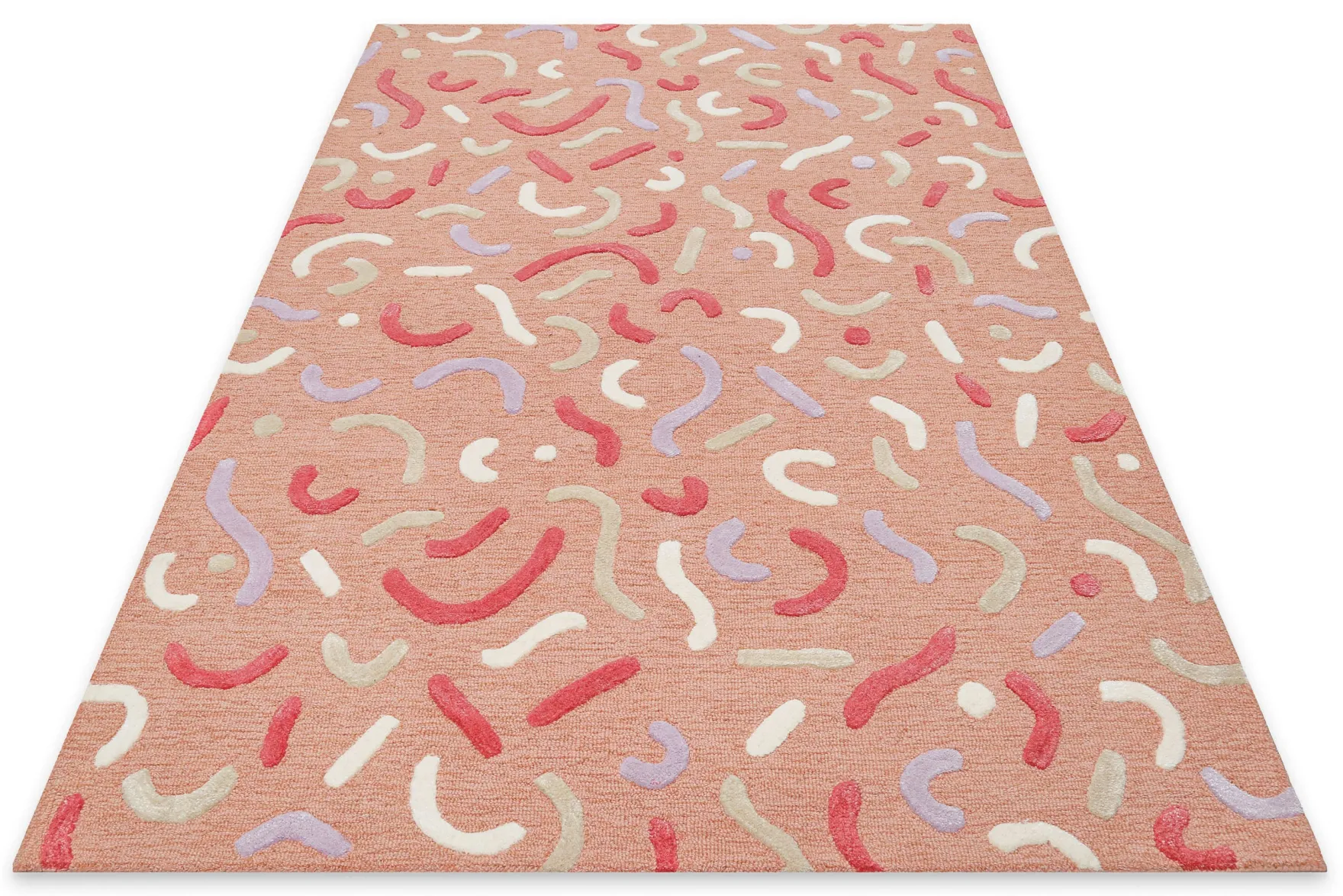 Kinderteppich aus Schurwolle Altrosa Multi "Confetti 2.0" Smart Kids