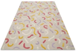 Kinderteppich aus Schurwolle Beige Multi "Confetti 2.0" Smart Kids