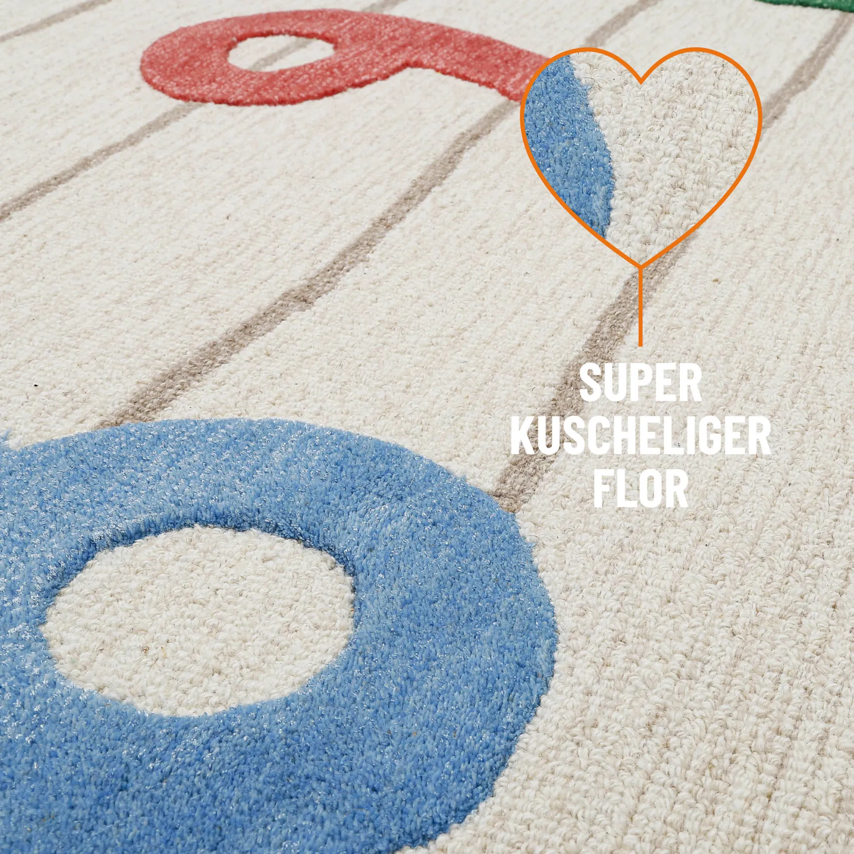 Kinderteppich aus Schurwolle Beige Multi "Countdown" Smart Kids
