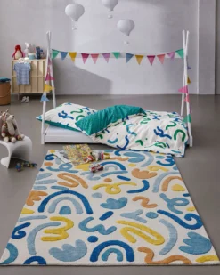Kinderteppich aus Schurwolle Multi