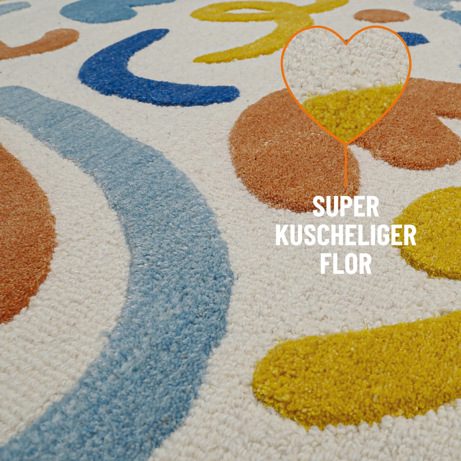 Kinderteppich aus Schurwolle Multi "Scribble" Smart Kids