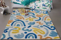 Kinderteppich aus Schurwolle Multi