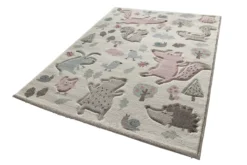 Kinderteppich beige rosa 