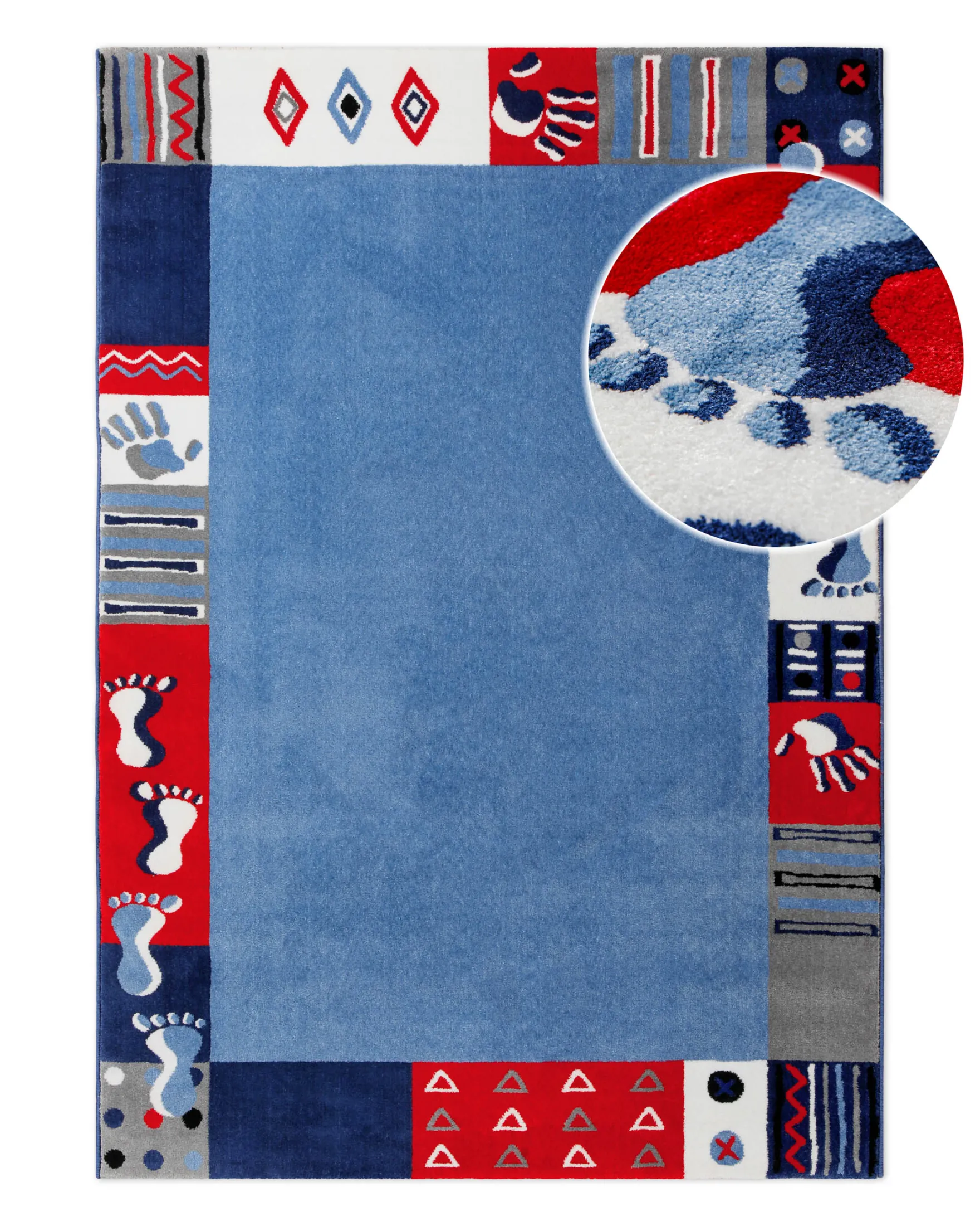 Kinderteppich Blau "Hand&Feet" WECONhome