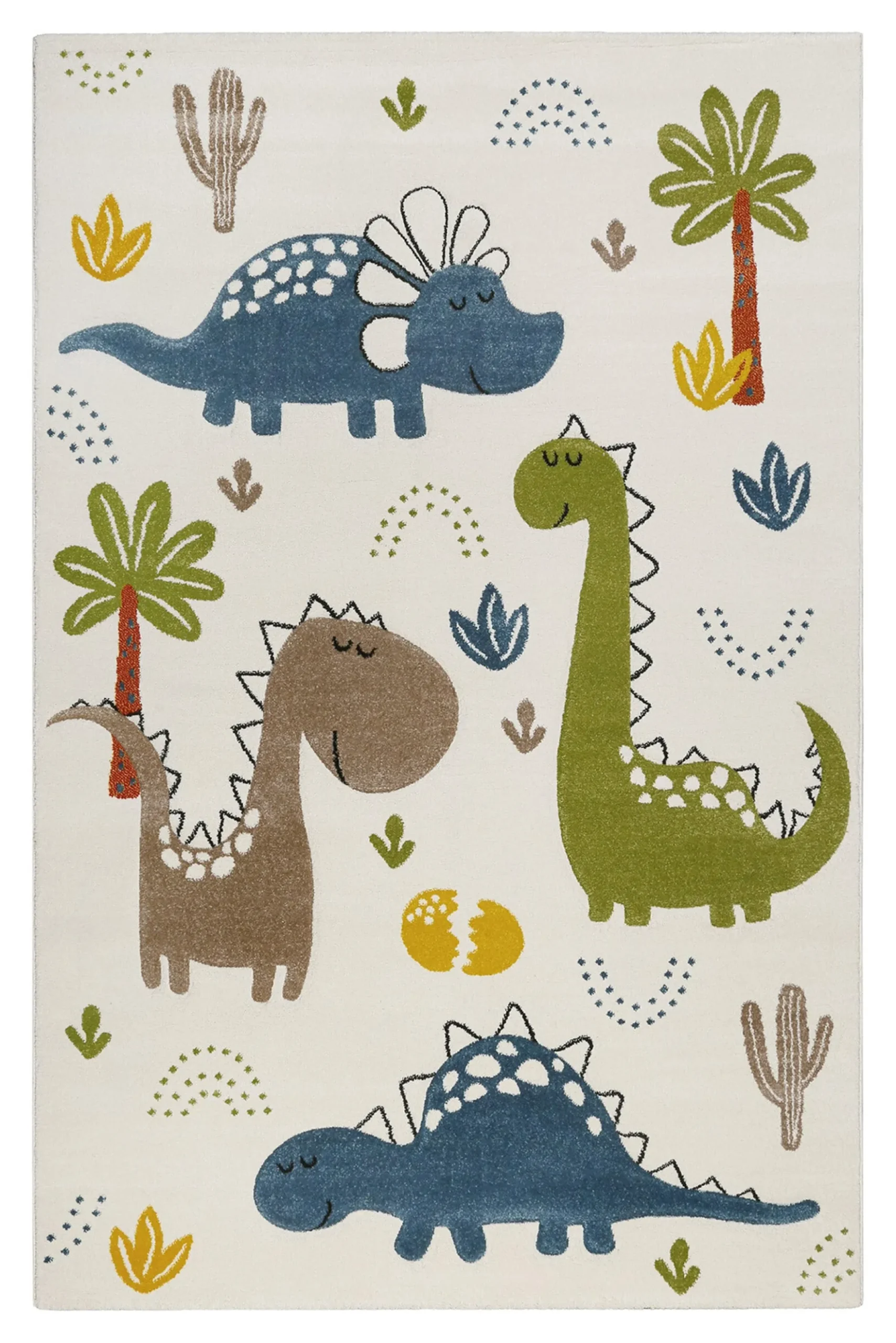 Kinderteppich Creme Weiß "Dino & Friends" Smart Kids