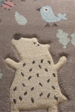 Kinderteppich dunkelbeige rosa blau "Forest" Sigikid