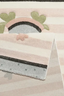 Kinderteppich rosa grau beige 