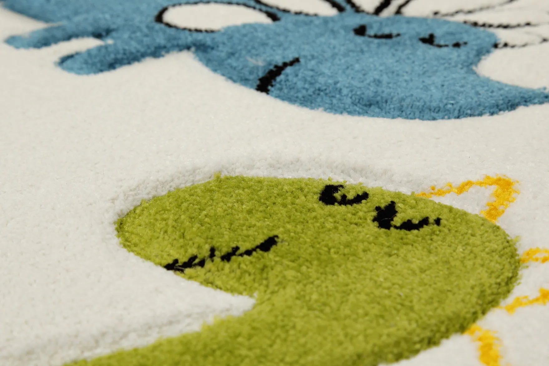 Kinderteppich Rund Creme Weiß "Dino & Friends" Smart Kids